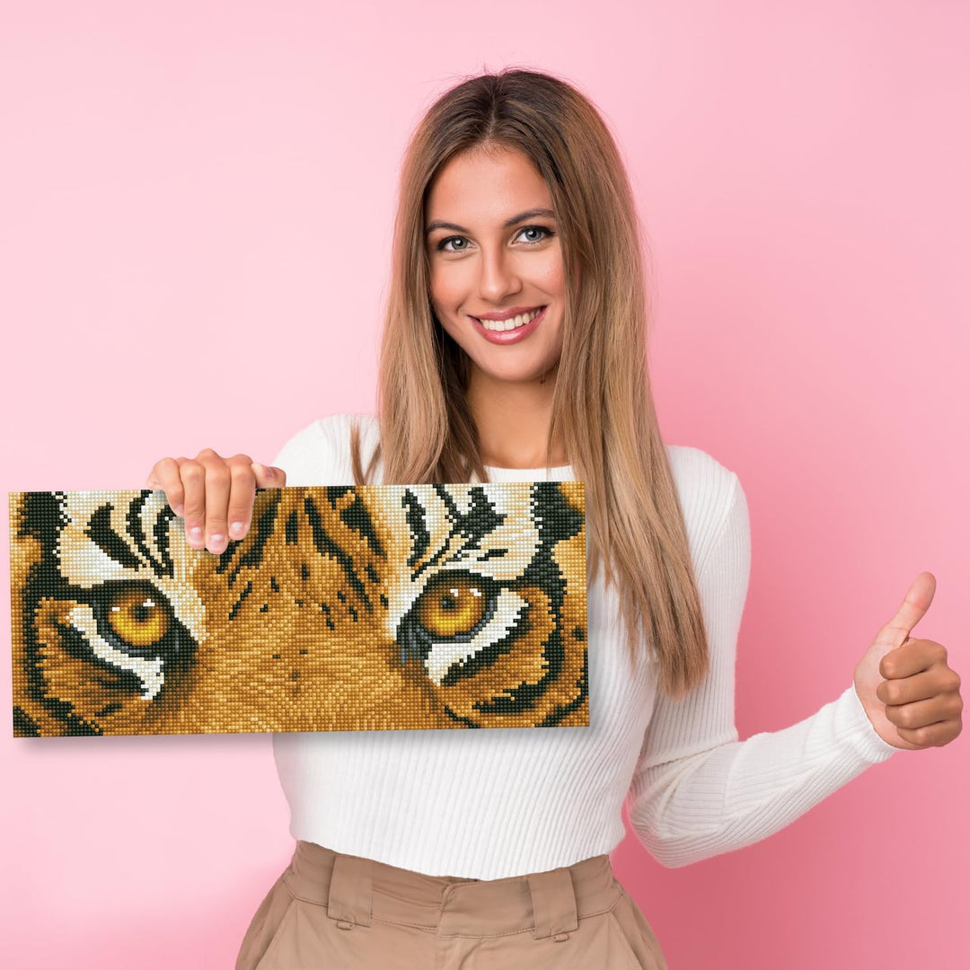Diamond Dotz DD5-041 Tiger Augen, ca. 42 x 15 cm gross, Diamond Painting, Malen mit Diamanten, funke