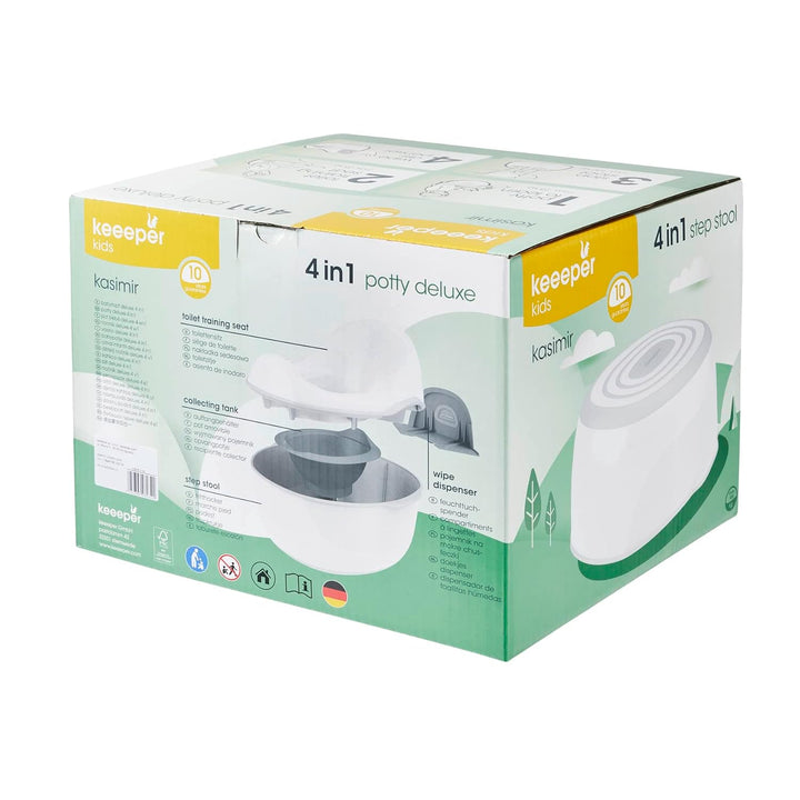 keeeper Babytopf deluxe 4in1, Töpfchen + Toilettensitz + Hocker + Feuchttuchspender, Ab ca. 18 Monat