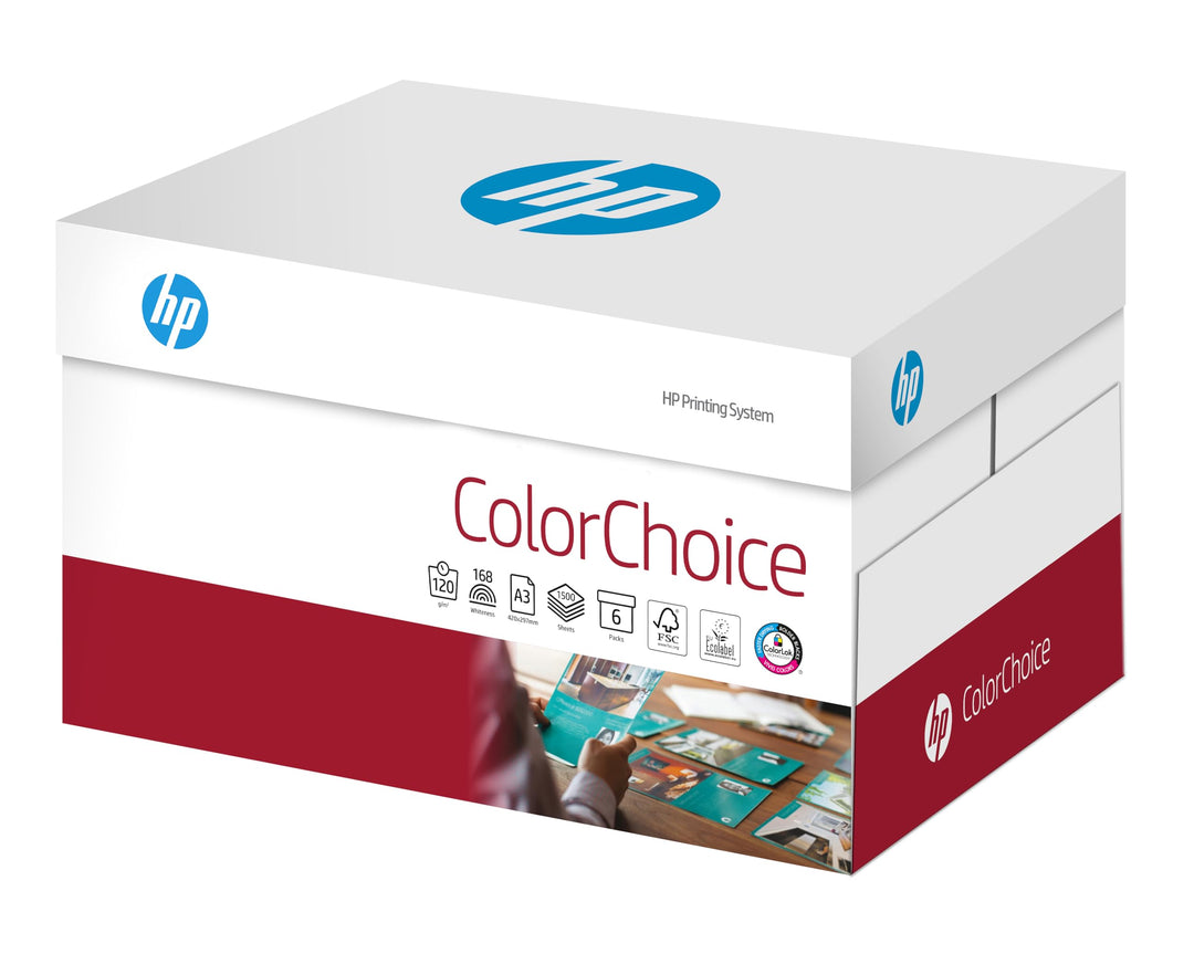 HP Farblaserpapier, Druckerpapier Colorchoice CHP 762 - 120 g, DIN-A3, 1500 Blatt (6x250), weiss A3