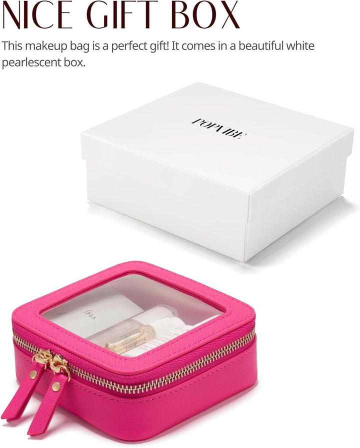 Popvibe Transparente Make-up-Tasche, Reise-Kosmetiktasche, transparenter Kulturbeutel mit Reissversc