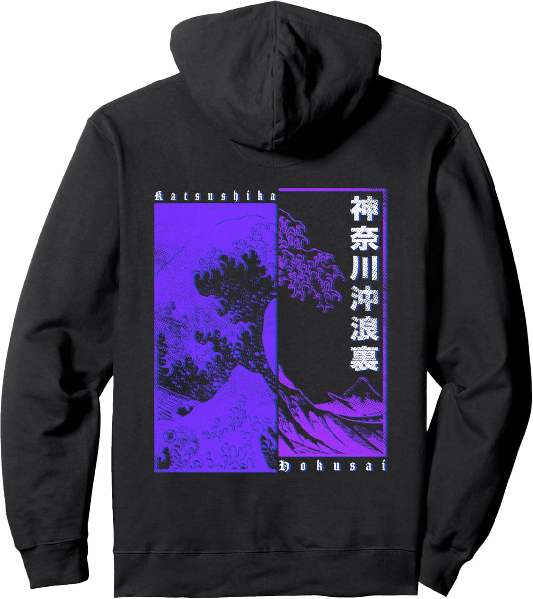 Japanische Welle Japan Style Die Grosse Welle Vor Kanagawa Pullover Hoodie