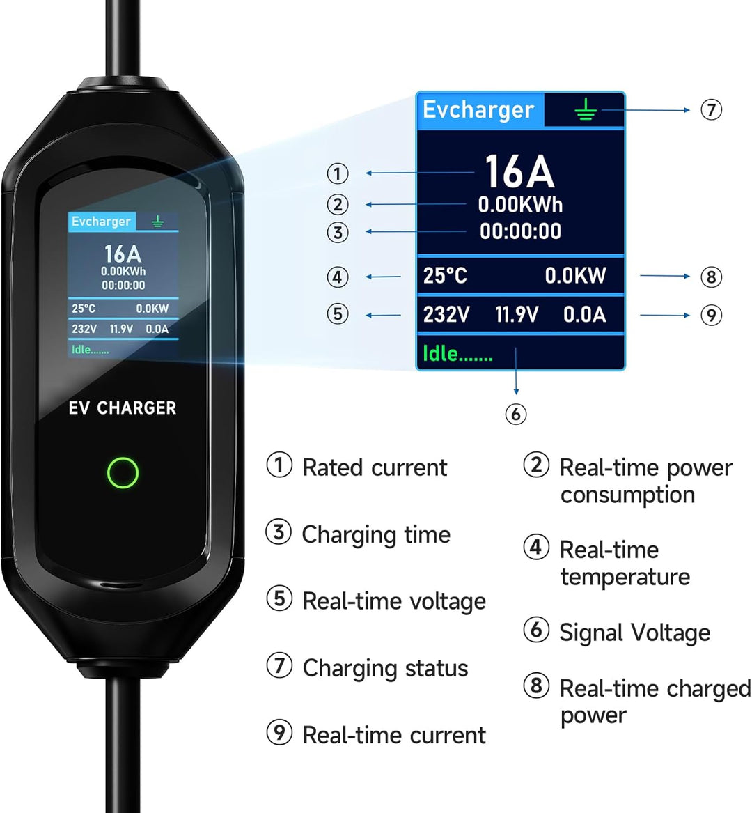 6M Typ 2 Ladekabel, 3.6kW Ladekabel Typ 2 Schuko, Ladekabel Elektroauto Typ 2 Schuko, 6/8/10/13/16A