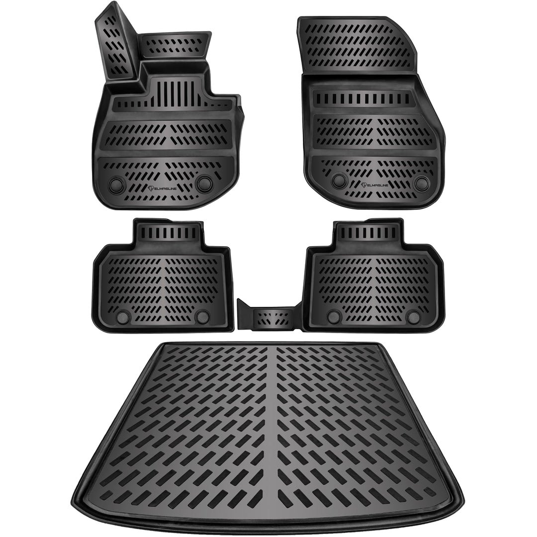 ELMASLINE 3D Gummimatten & Kofferraumwanne Set für BMW IX1 2022-2025 (U11 BEV) Zubehör | Zubehör Fus