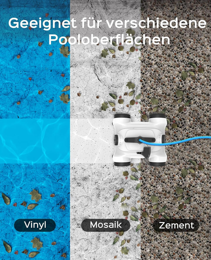 WYBOT Poolroboter Automatische mit Leistungsstarke Reinigung, Poolsauger Boden Geeignet für Flachem
