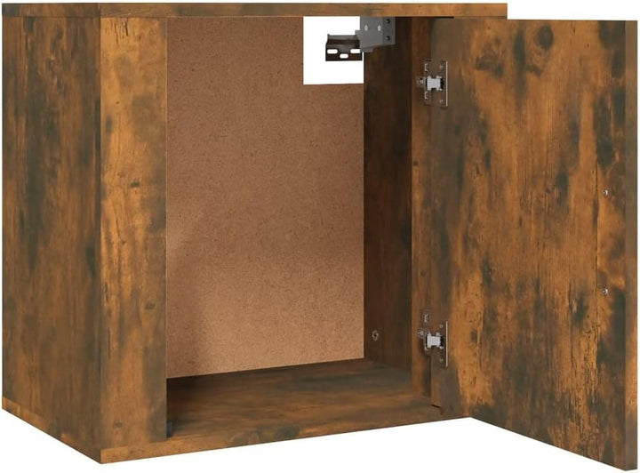 WIFESE Wand-Nachttische 2 STK. Räuchereiche 50x30x47 cm Nachtschrank Nachtkästchen Bedside Table Nig