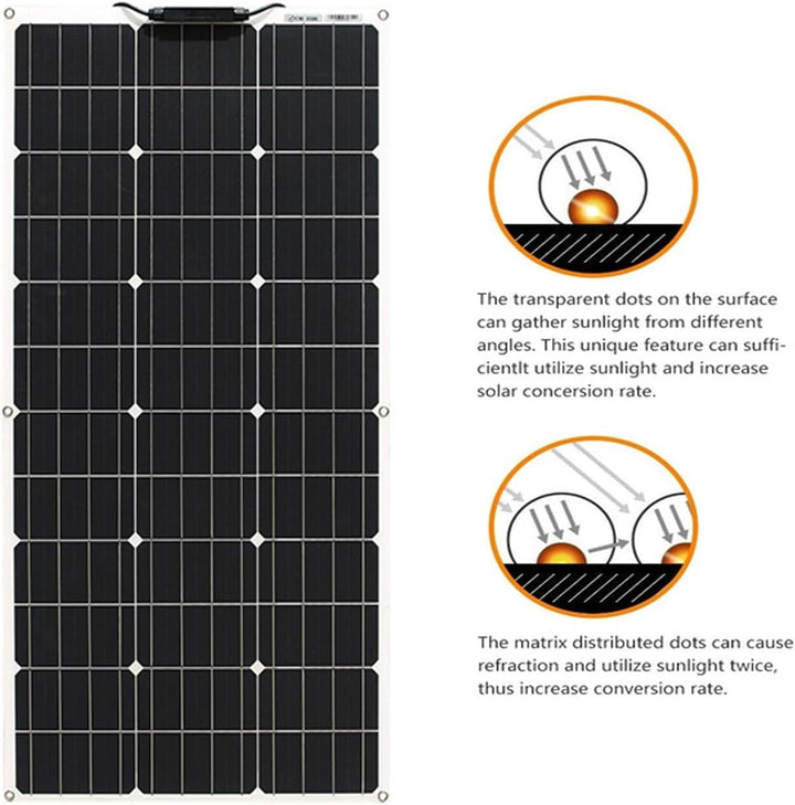 Aysolar 200W Flexibel Solarpanel Kit 2pcs 100w 18v Monokristallines Photovoltaik Solarmodul, 20A Lad