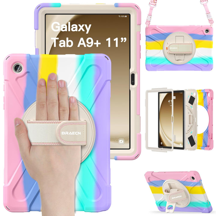 BRAECN für Galaxy Tab A9+ Hülle - Samsung Tablet A9 Plus 11" 2023 Bunt | Stossfeste Schutzhülle, 360