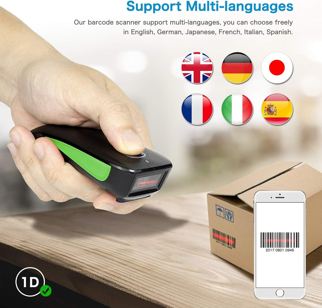 NETUM C740 Barcode-Scanner, kabellos, Bluetooth, Taschenscanner USB 1D für Inventar, Barcode-Leser f
