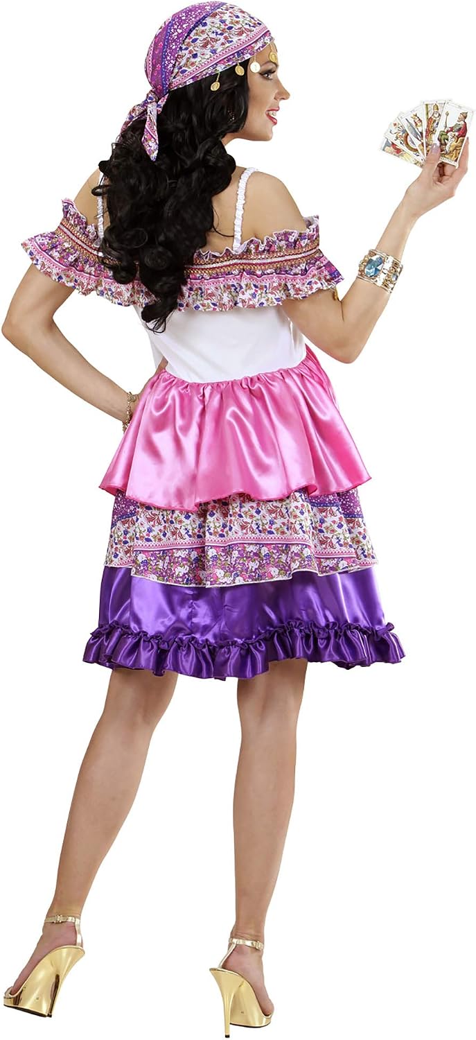 W WIDMANN MILANO Party Fashion - Kostüm Wahrsagerin, Kleid und Kopftuch, für Karneval, S