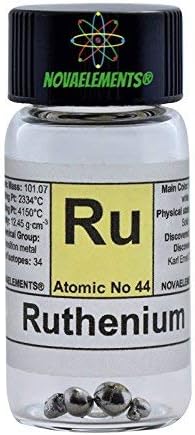 Ruthenium Element Metallic 44 Ru, Meister Pure 0,5 Gramm 99,99% in Ampoule aus Glas mit Etikett