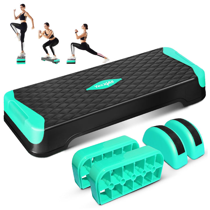 Yes4All Multifunktionaler Aerobic-Stepper, extra halbrunde Beine, 10,2 cm, verstellbare Stufen-Aerob