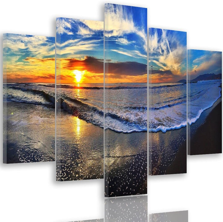 Feeby. Leinwandbild - 5 Teile - Bilder, Wand Bild, Wandbilder, Kunstdruck XXL, 5-Teilig, Typ A, 150x