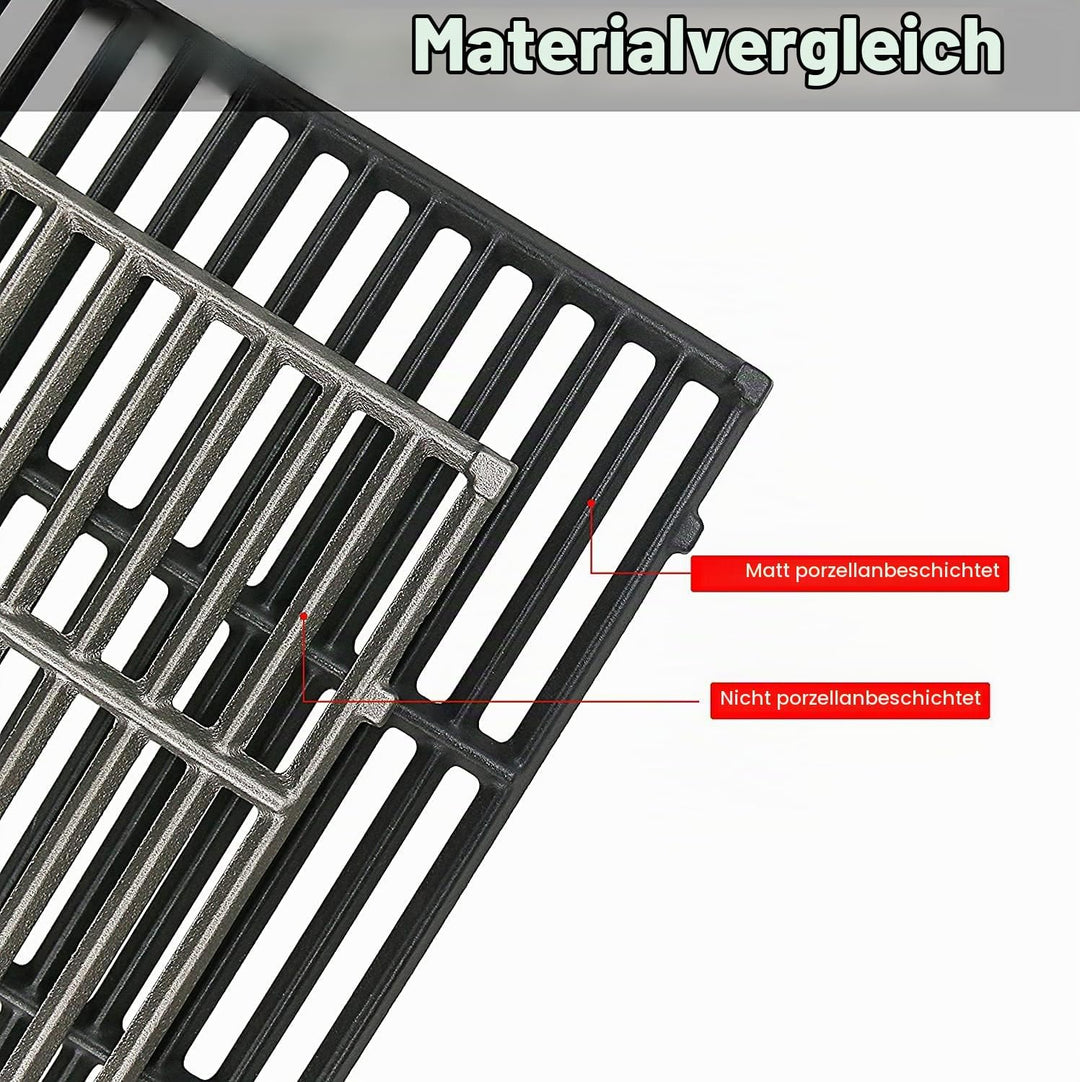 GFTIME 43 x 21CM Gusseisen Grillrost für Enders Boston 3, Enders Monroe 3 Pro, Barbecook Siesta 310,