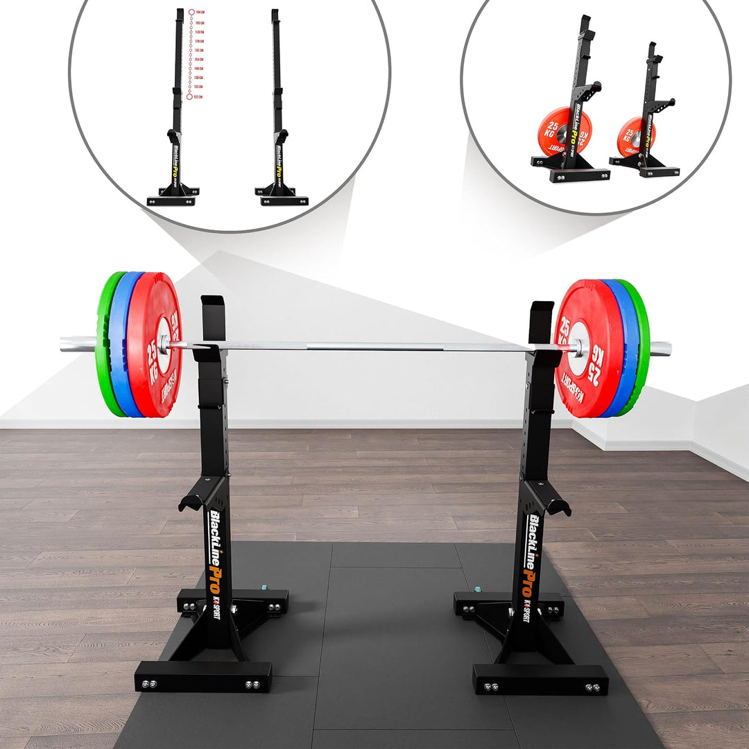 K-Sport: Massiver Squat Rack I verstärkte Langhantelablage bis 350 kg belastbar I Profi Hantelablage