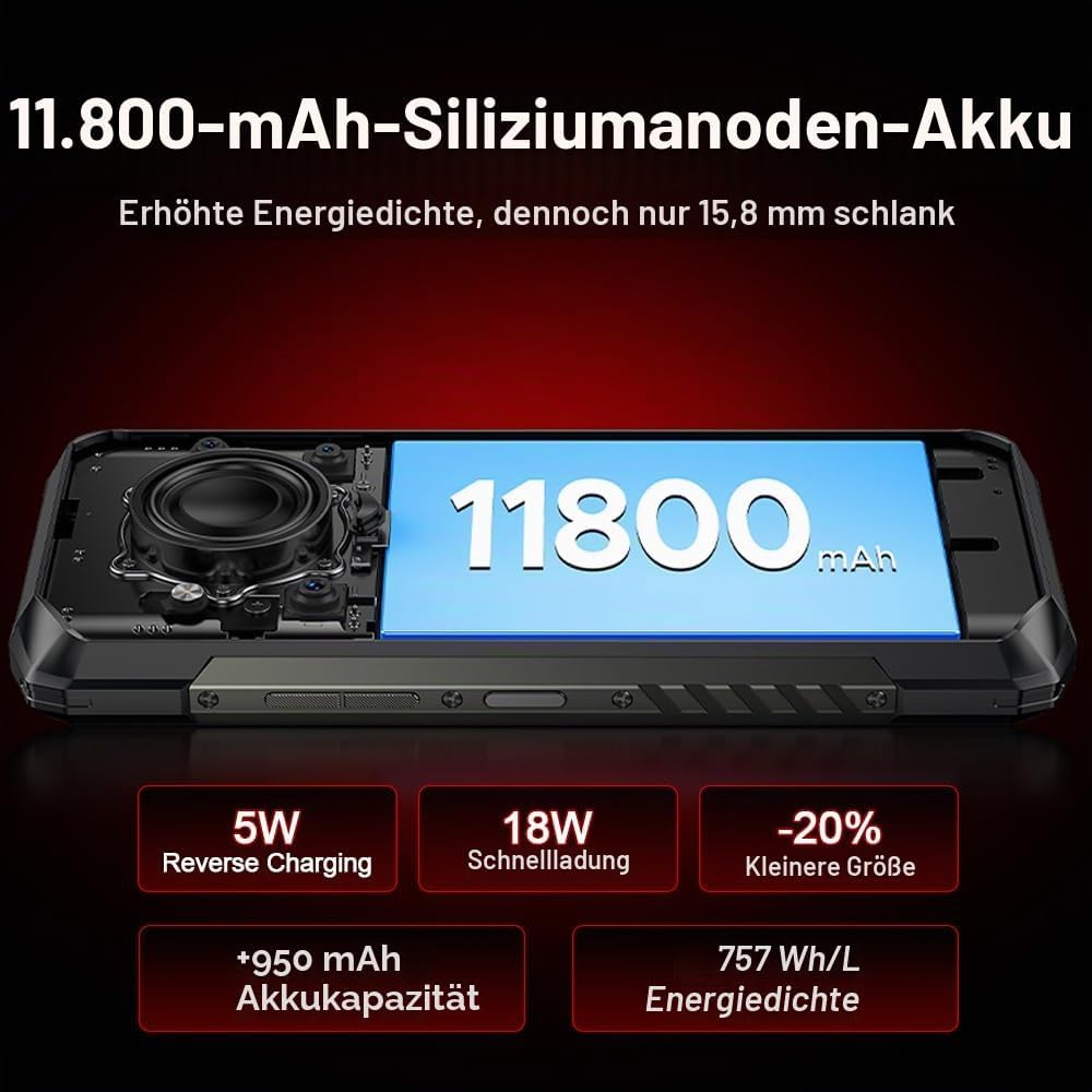 DOOGEE Blade 20 Pro 4G Outdoor Handy Ohne Vertrag,11800mAh, 24GB+256GB(2TB) Outdoor Smartphone, 50MP