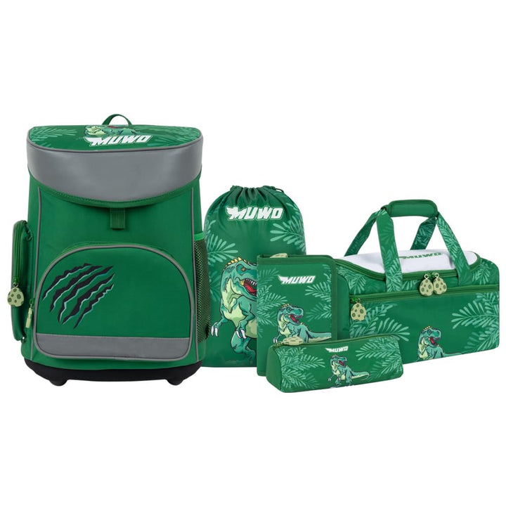 MUWO Kinder Schulranzen Set 5tlg. ergonomischer leichter Schulrucksack mit Sporttasche, Turnbeutel,
