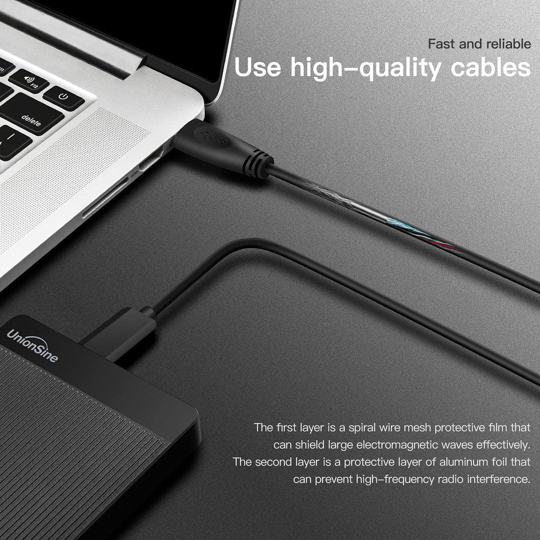 UnionSine Externe Festplatte 500GB ultradünn tragbar 2,5 Zoll USB 3.0, SATA, Festplattenspeicher für