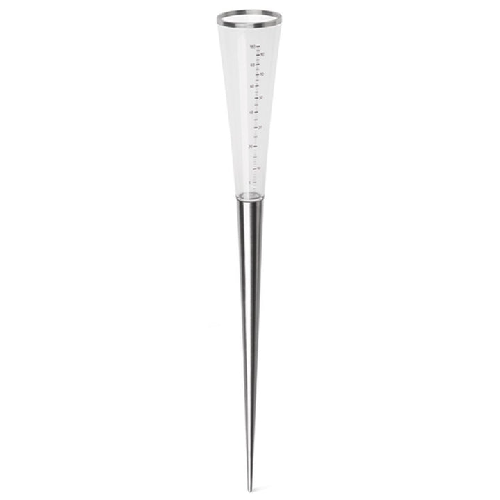 blomus -CAMPO- Regenmesser aus Glas, Edelstahlsockel, 1 Liter Fassungsvermögen, einfache Handhabung,