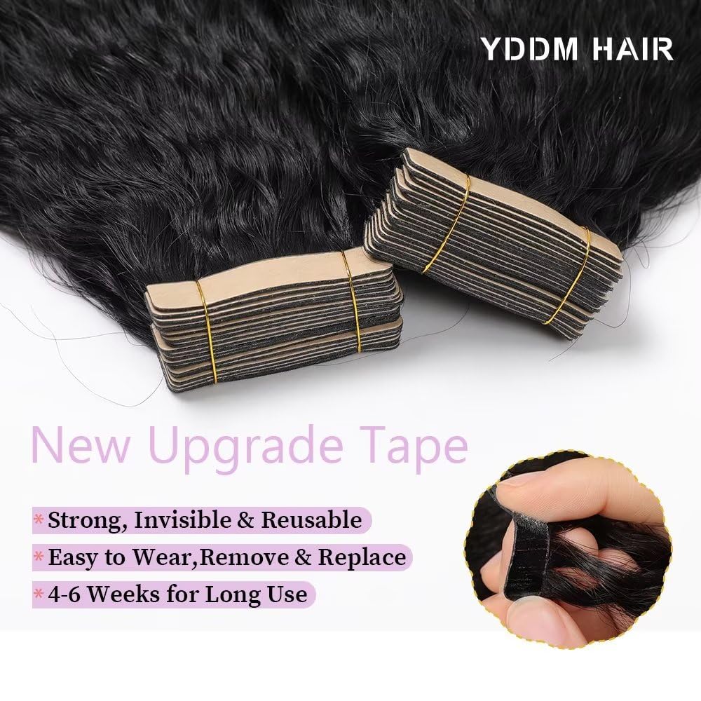 YDDM Schwarze Frauen tape extensions echthaar schwarz Kinky Straight Tape in haarverlängerung echtha