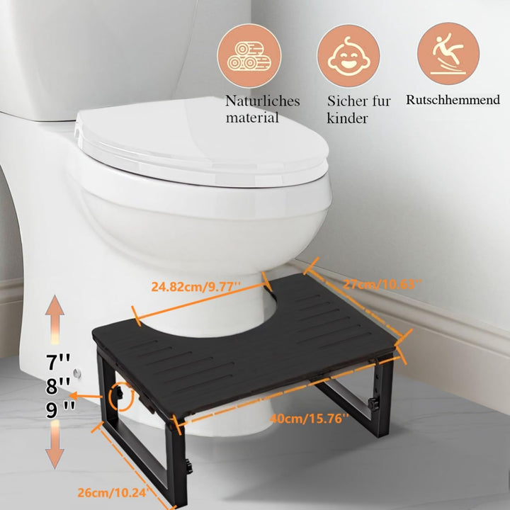 Toilettenhocker, Toiletten hocker Erwachsene,Höhenverstellbarer Klohocker, Hergestellt aus Metall un