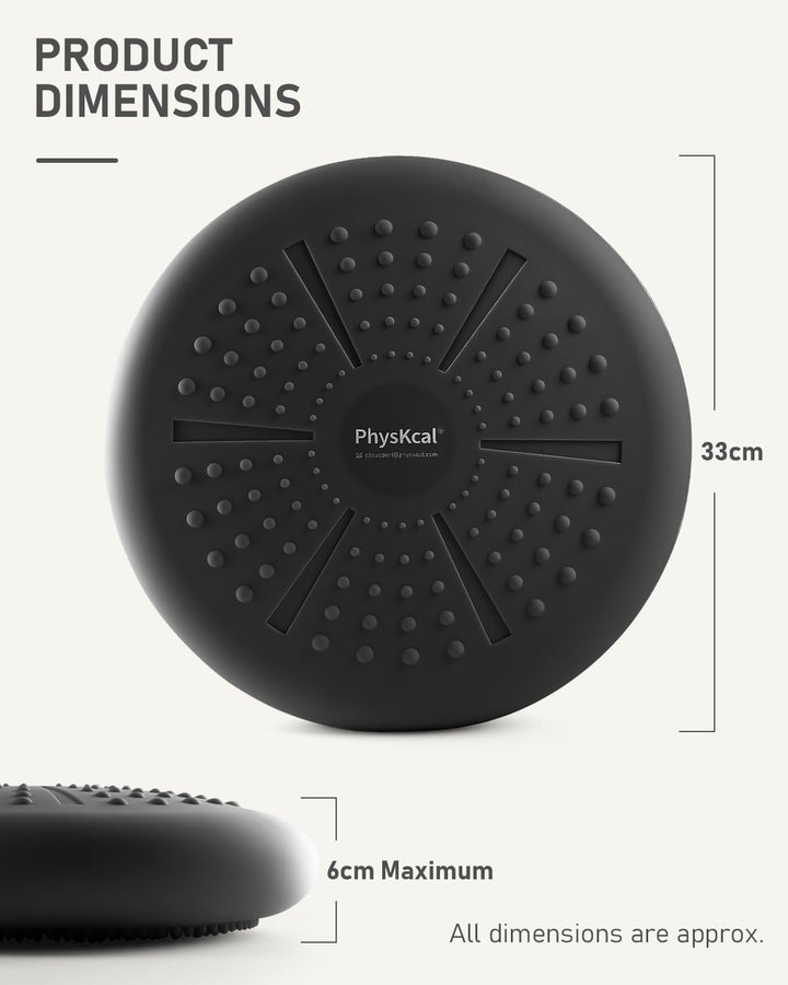 PhysKcal Balance Kissen Mit Pumpe, Comfy-Touch, 33cm Durchmesser, Wackel-Stabilitätskissen für Physi