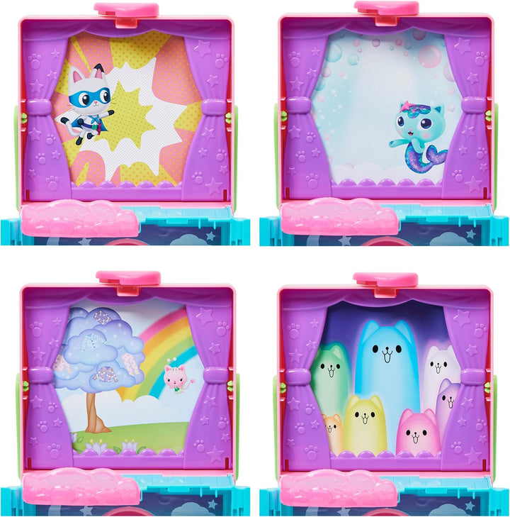 Gabby‘s Dollhouse, Rainbow Closet, tragbares Regenbogen Kleiderschrank Spielset mit Gabby Figur, 4 B
