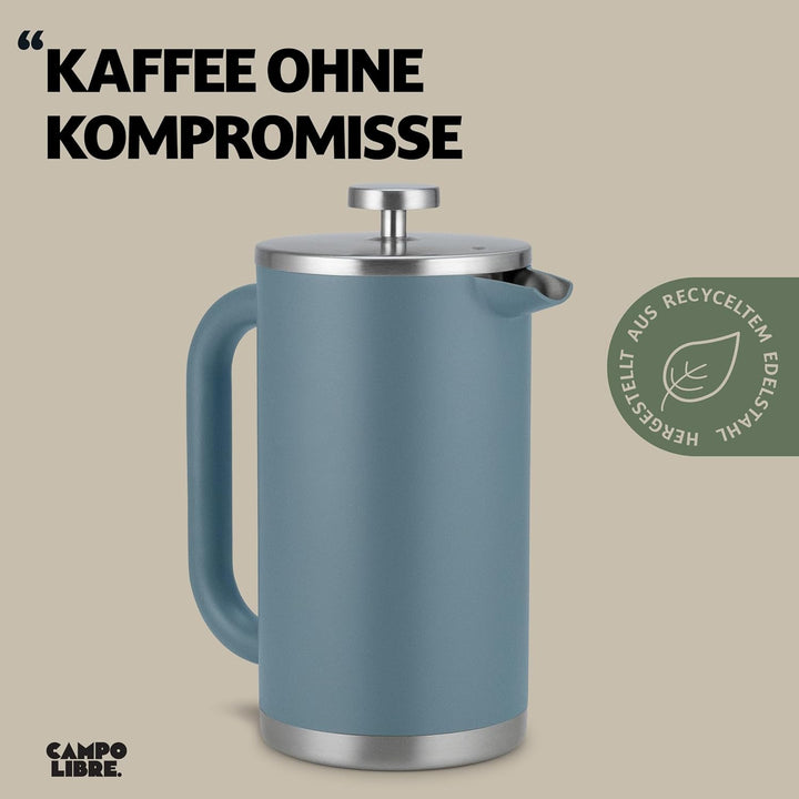 Campo Libre.® Giorgio. French Press I Kaffeebereiter aus doppelwandigem Edelstahl 0,6l I plastikfrei