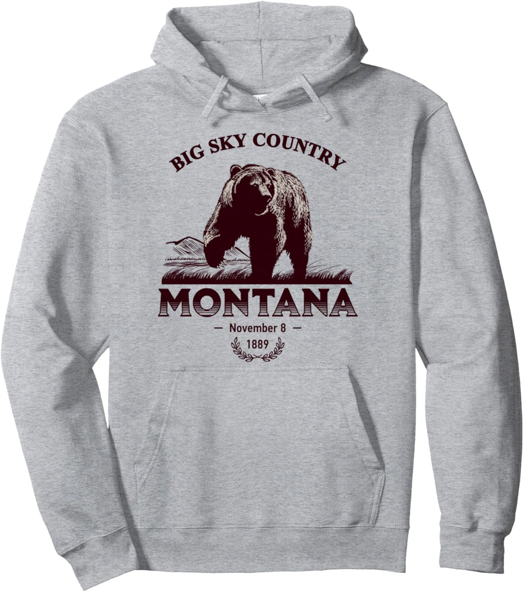 Montana State T-Shirt - Big Sky Country Pullover Hoodie