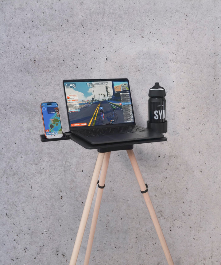 Generisch Bike Trainer Laptop & Tablet Stand inkl. Holzbeine, 3D-Druck Technologie, Perfekt für Zwif