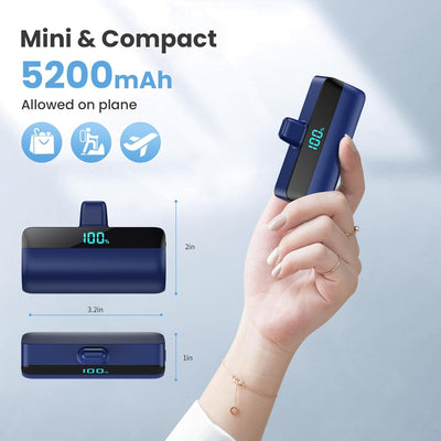 Feob Mini Power Bank 5200mAh für iPhone 15 Serie, PD Schnellladung Powerbank USB C Externer Akku mit