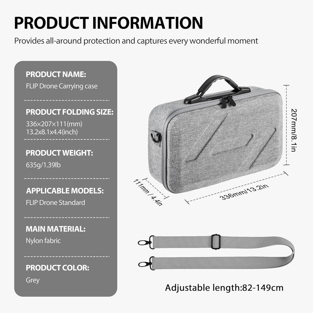 Tomat Flip Tasche, tragbare Aufbewahrungs-Umhängetasche für DJI Flip Fly More Combo, unterstützt 3 A