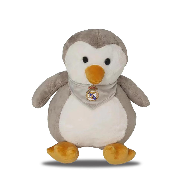 CyP Brands Real Madrid Plüschpuppe, Pinguin, 25 cm, Grau, offizielles Produkt