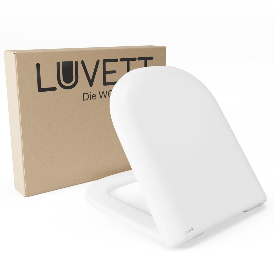 LUVETT® D900 Toilettendeckel mit Absenkautomatik D Form Weiss - SoftClose Klodeckel Abnehmbar - Klob