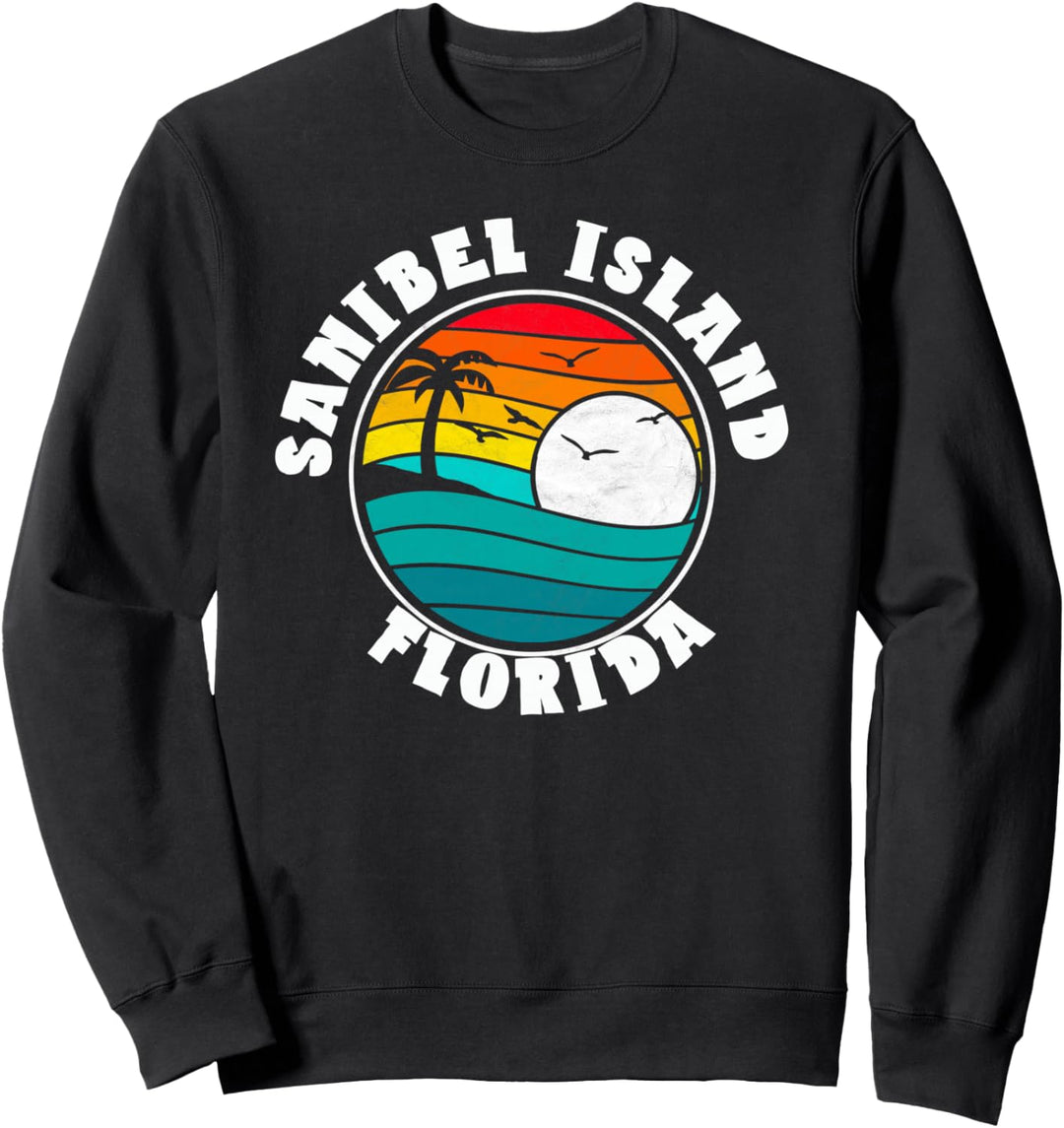 Sanibel Island Florida Distressed Vintage 80s Beach Retro Sweatshirt