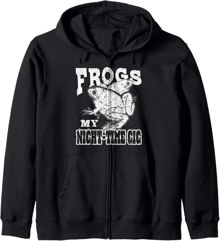 Frösche Mein nächtliches Gig Frosch Jagd Jäger Geschenk Kapuzenjacke