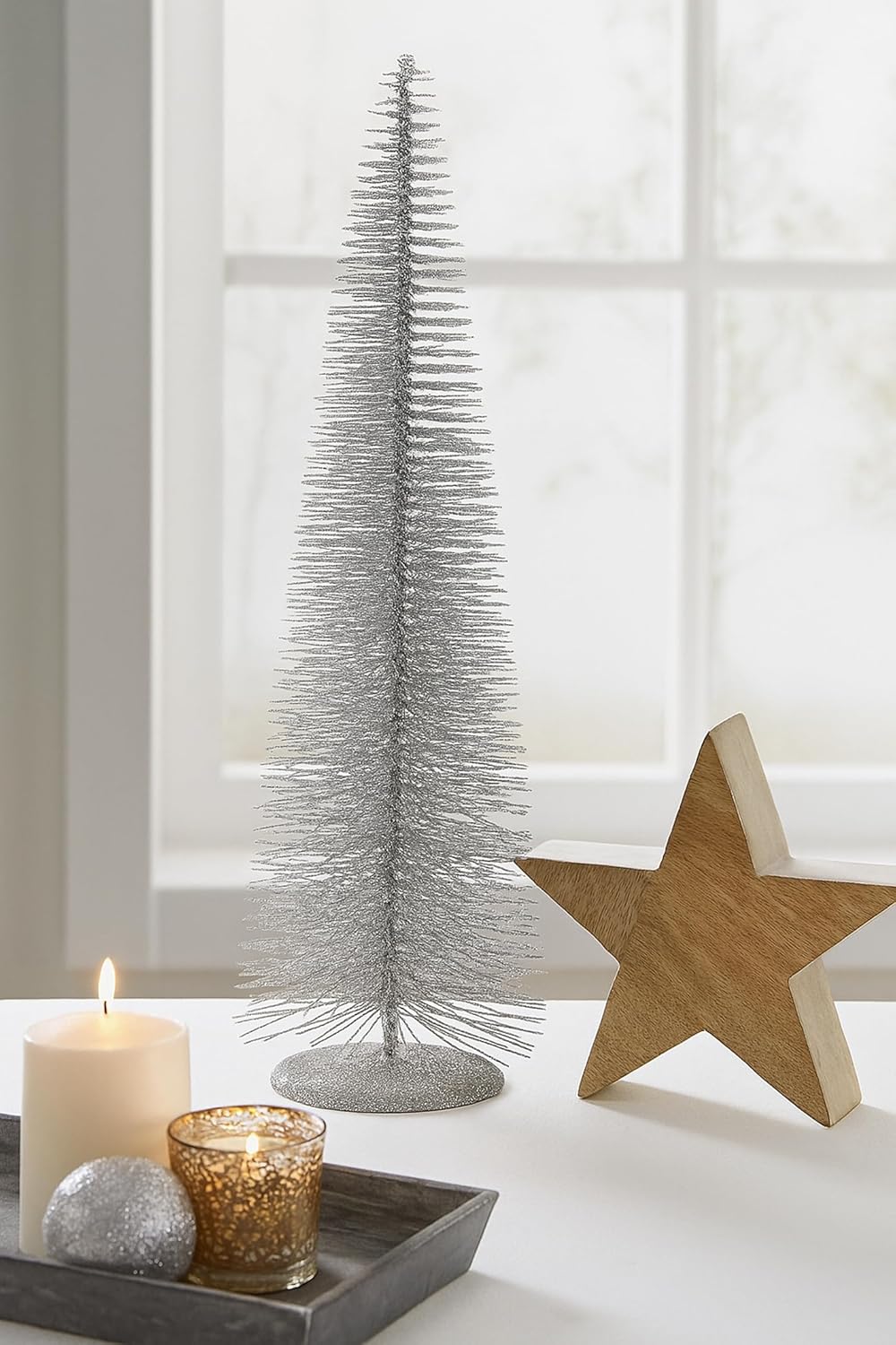 Weihnachtsbaum mit Glitter Tannenbaum Pyramidenbaum Christbaum Dekobaum Metallbaum Drahtbaum Kunstba