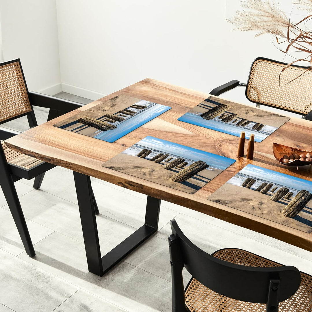KitchenYeah© Platzsets Abwaschbar 6-Teilig 45x30 cm Tischsets Platzdeckchen rutschfeste Platzset Unt