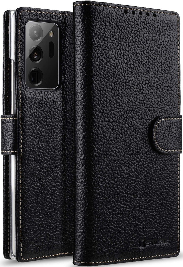 STILGUT Talis kompatibel mit Samsung Galaxy Note 20 Ultra Hülle mit Kartenfach aus Leder, Wallet Cas