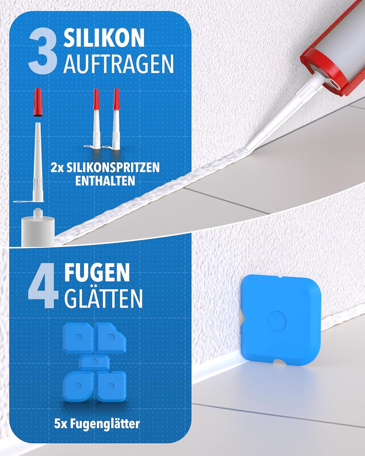 23-tlg. Fugen-Set – Silikonentferner &amp; Fugenschaber mit 10 Klingen, Fugenmesser mit Ersatzklinge, Ku