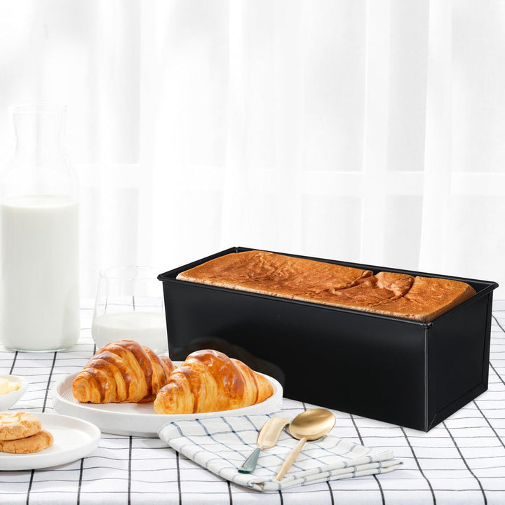 HEMOTON Toastbrot Backform Mit Deckel 13X4.8 Zoll Antihaft Laibpfanne Für Hausgemachtes Brot Und Toa