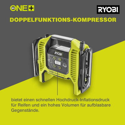 RYOBI 18 V ONE+ Akku-Multikompressor R18MI-0, Digital, max. Druck 10,3 bar, ohne Akku und Ladegerät,