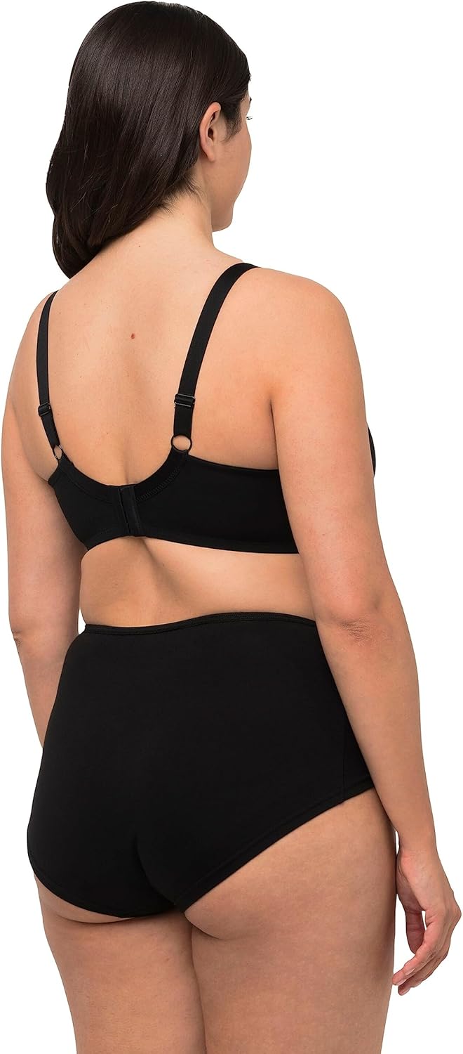 Ulla Popken Damen Miederhose, High Waist, Jacquard-Einsatz Slip 42-44 Schwarz, 42-44 Schwarz