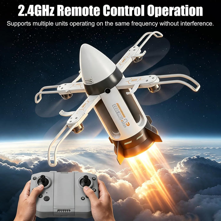 Fernbedienung Rakete Stil Drohne Kinder Spielzeug, Remote Control Drone | Spray und LED Leuchten, Bü