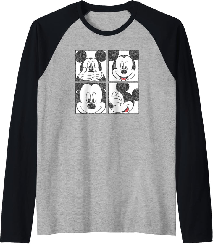 Disney Mickey Mouse Box Faces Raglan