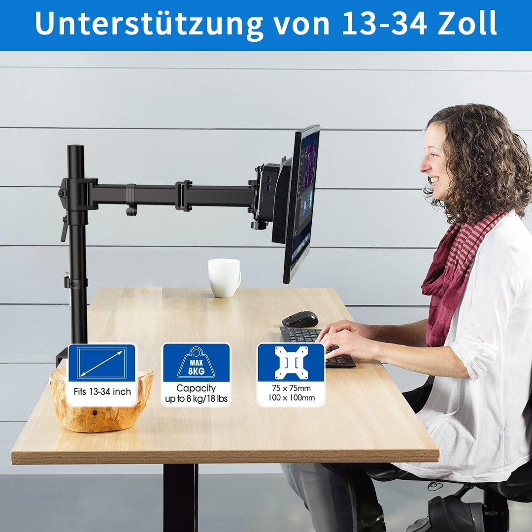 HFTEK Monitor TV Tisch-Halterung Halter Mounts für Bildschirme von 13 bis 34 Zoll – VESA 75/100 (HF2