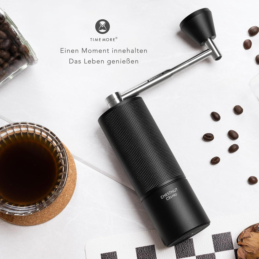 TIMEMORE Chestnut C3s PRO, manuelle Kaffeemühle, Upgrade integriertes Ganzmetallgehäuse, Edelstahl S