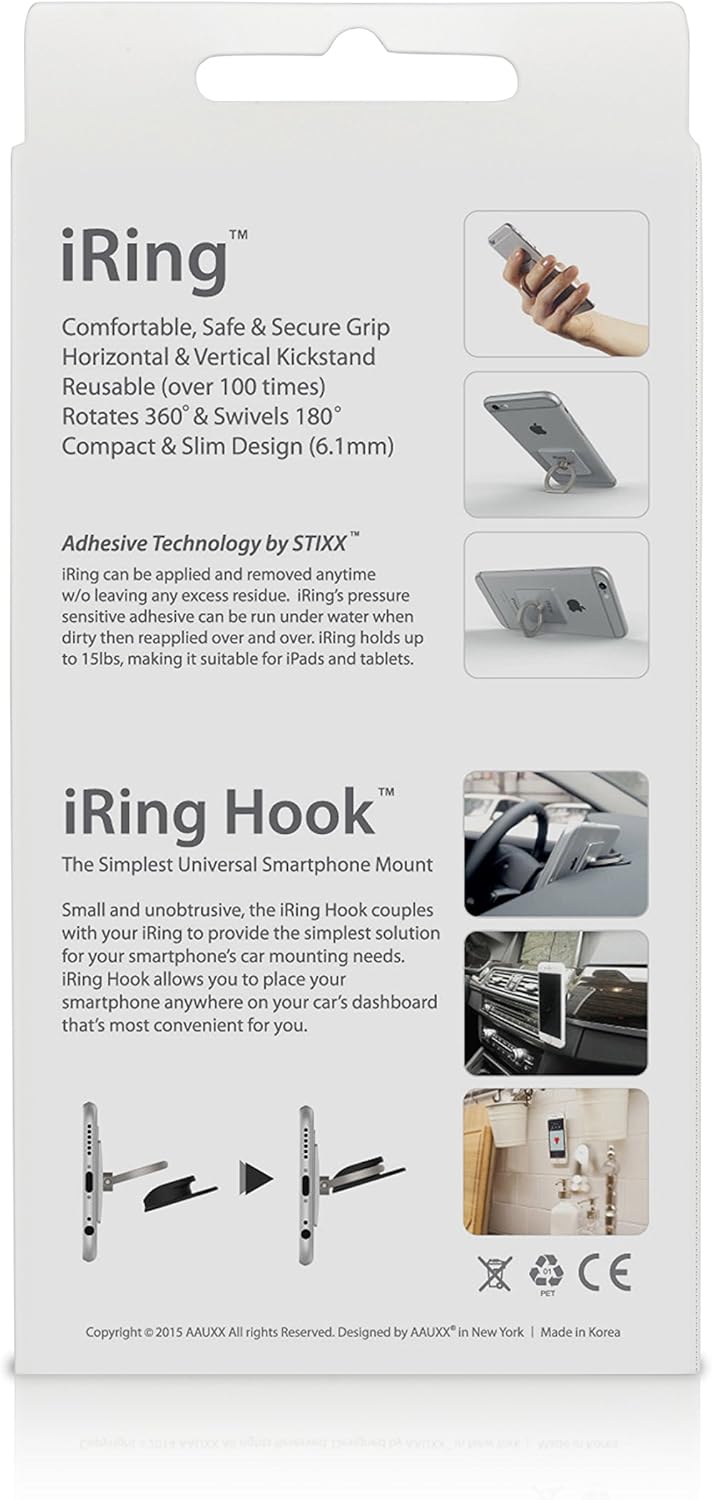iRing Premium Style Ring, Smartphone-, Handy-Halterung, Haltegriff, Standfuss, Autohalterung, Selfie