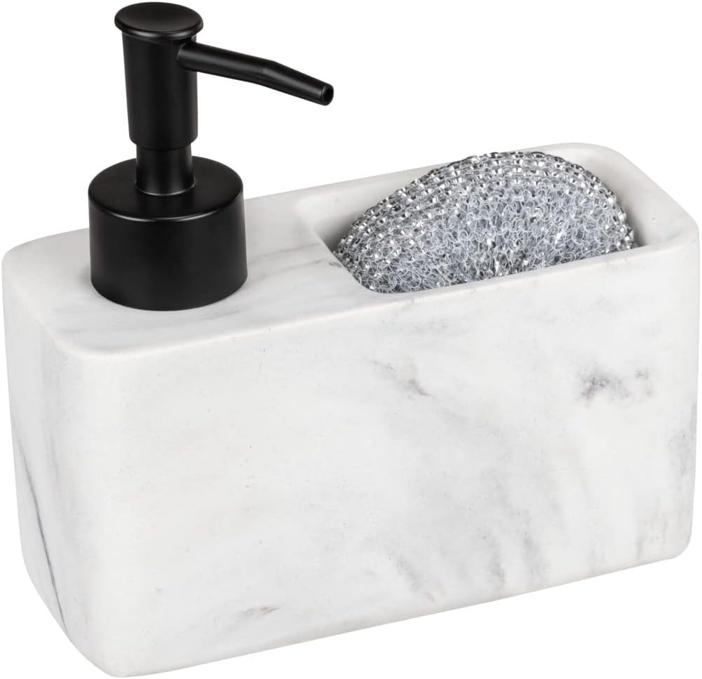 WENKO Spülmittelspender Resa Marmor Weiss, Weiss