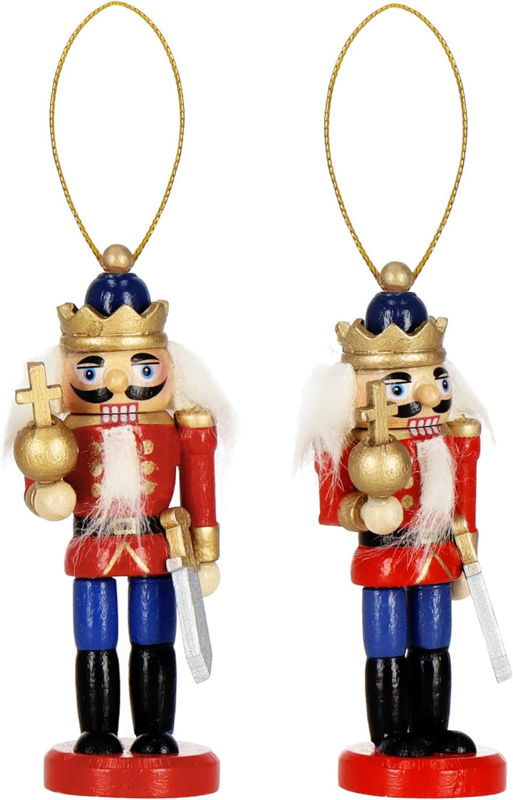 SPRINGOS Weihnachten Weihnachtsbaumanhänger Nussknacker Ornament Holzfigur 6 Stück 8 cm Christbaumsc
