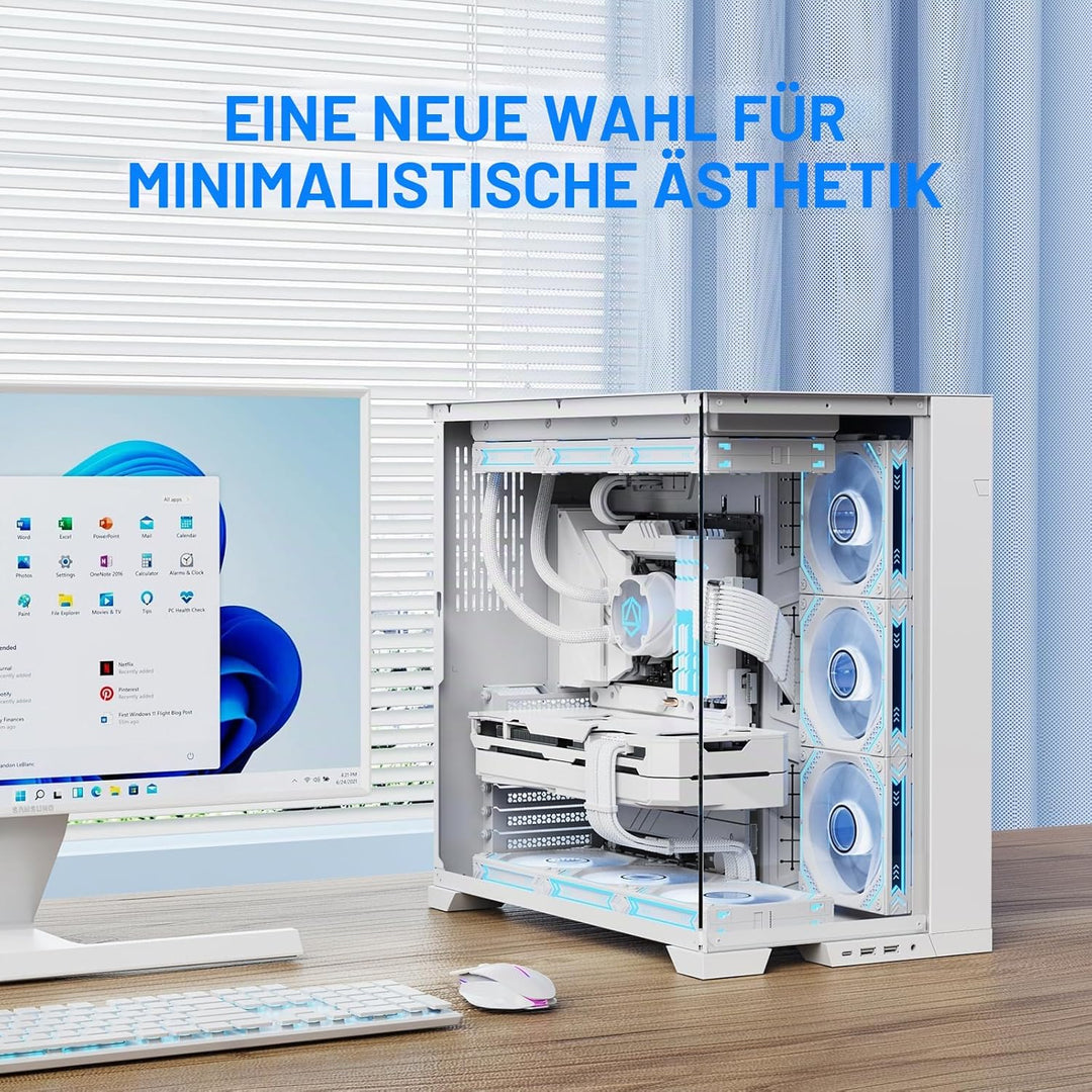 Sirlyr Perlweisses PSU-Verlängerungskabel-Set, massgeschneidertes ummanteltes Netzteilkabel, Mod für